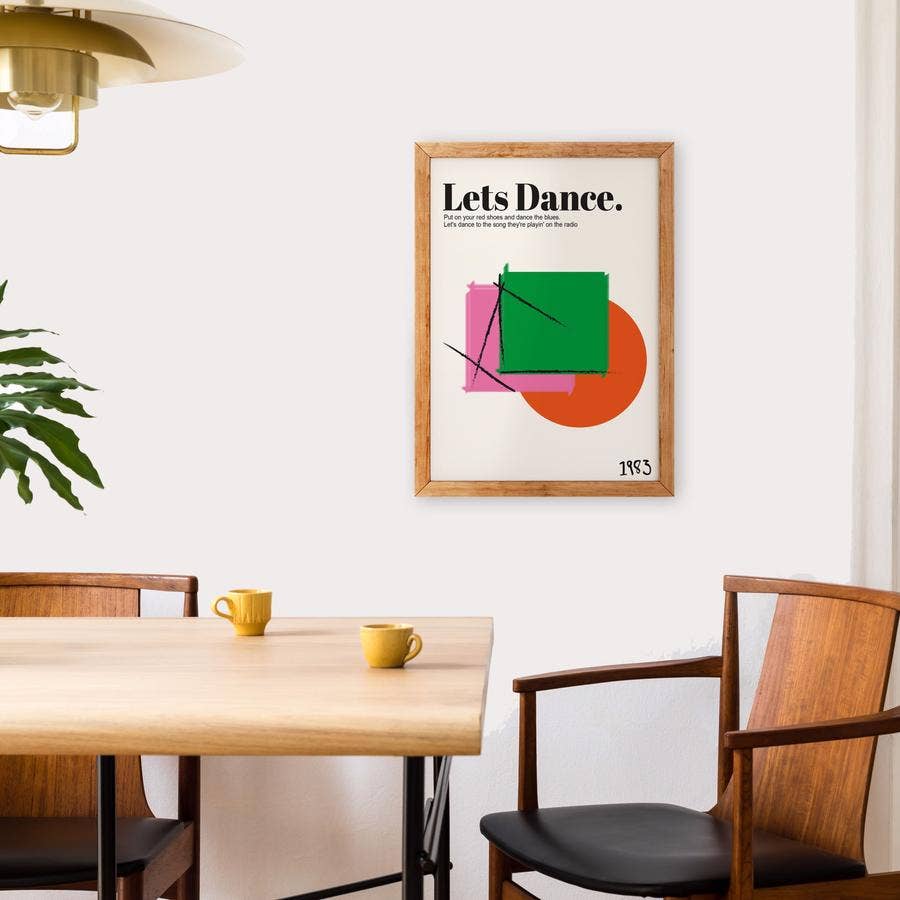 Lets Dance David Bowie Inspired Retro Giclée Art Print