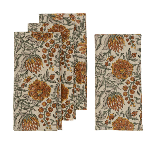 Rosalind Block Print Napkin Set/4