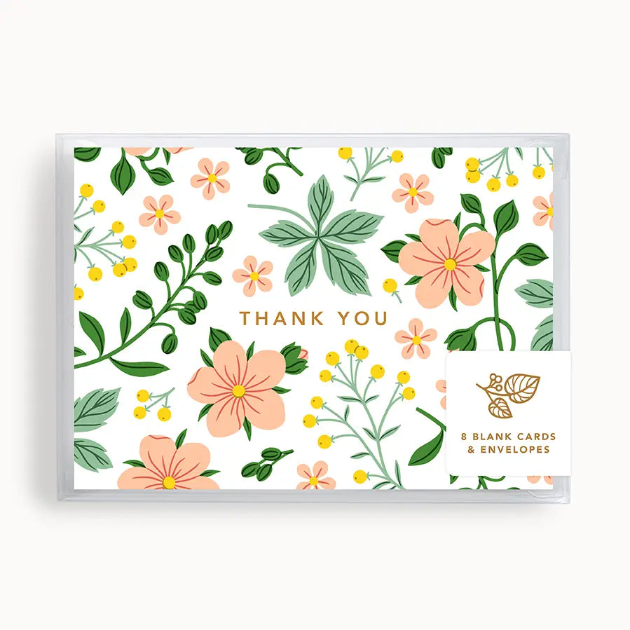 Wild Garden Mini Thank you cards: boxed set of 8