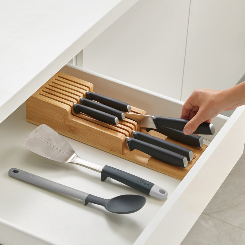 DrawerStore Bamboo 2 Tier Knife Organizer