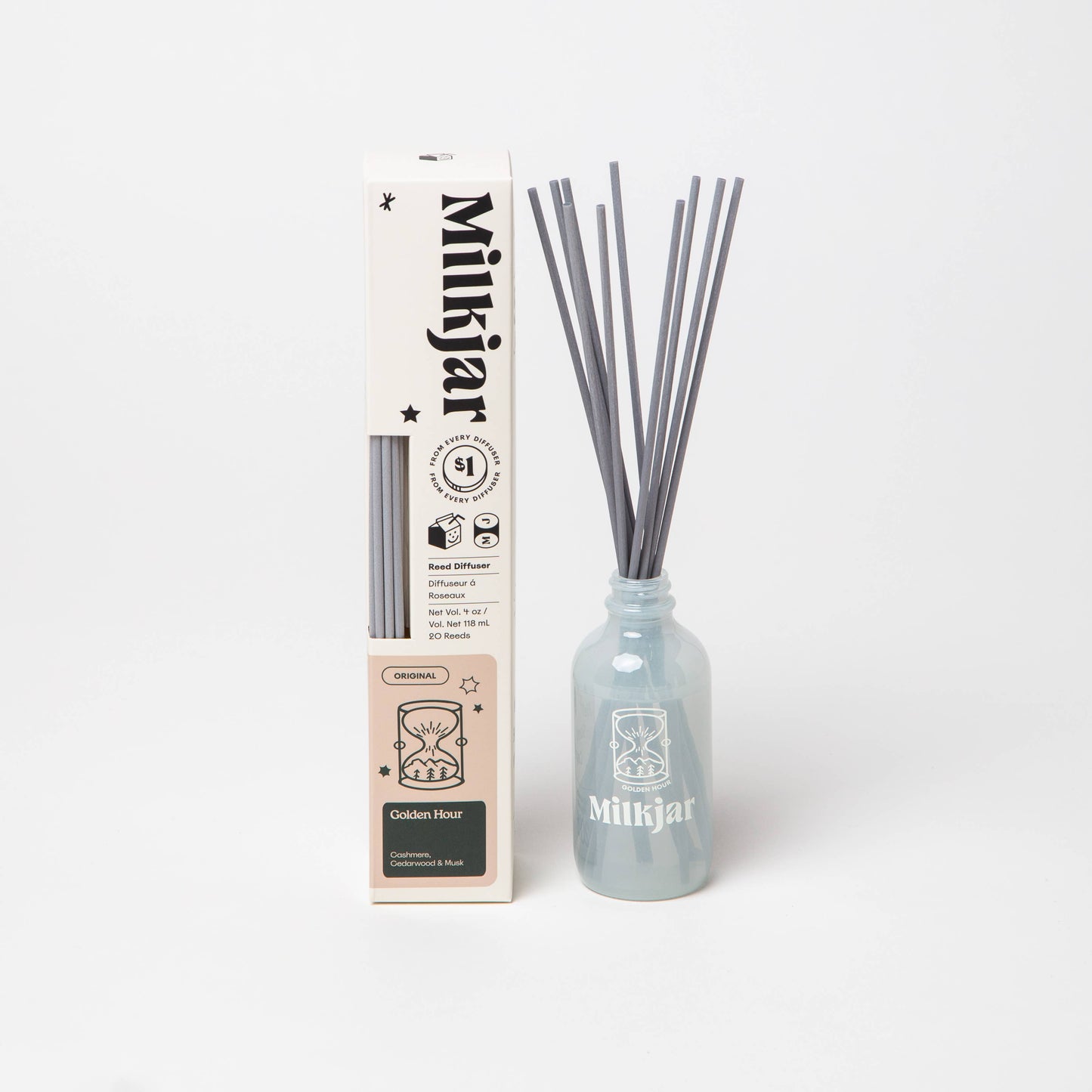 Golden Hour - Cashmere, Cedarwood & Musk 4oz Reed Diffuser