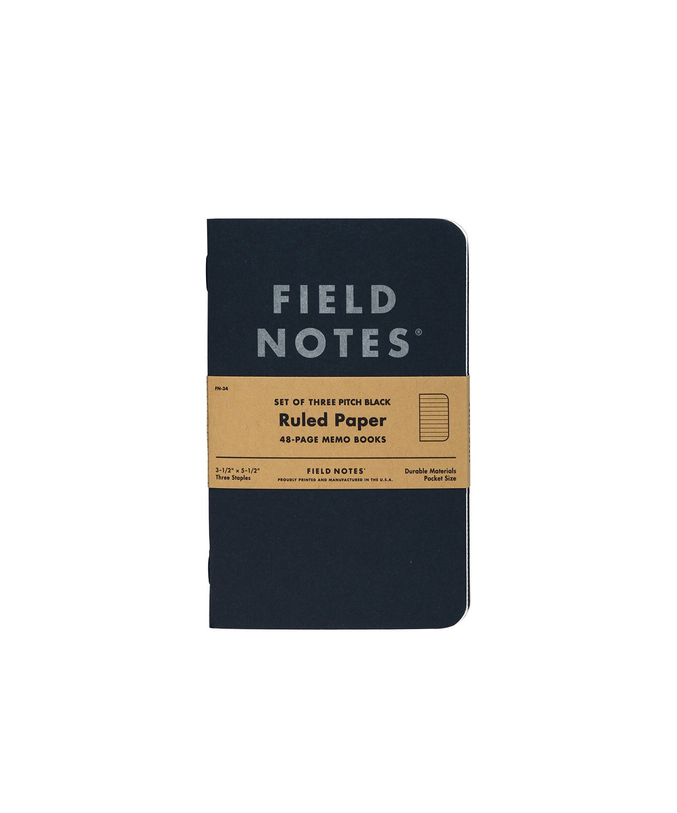 Field Notes set/3 pitch black notebook