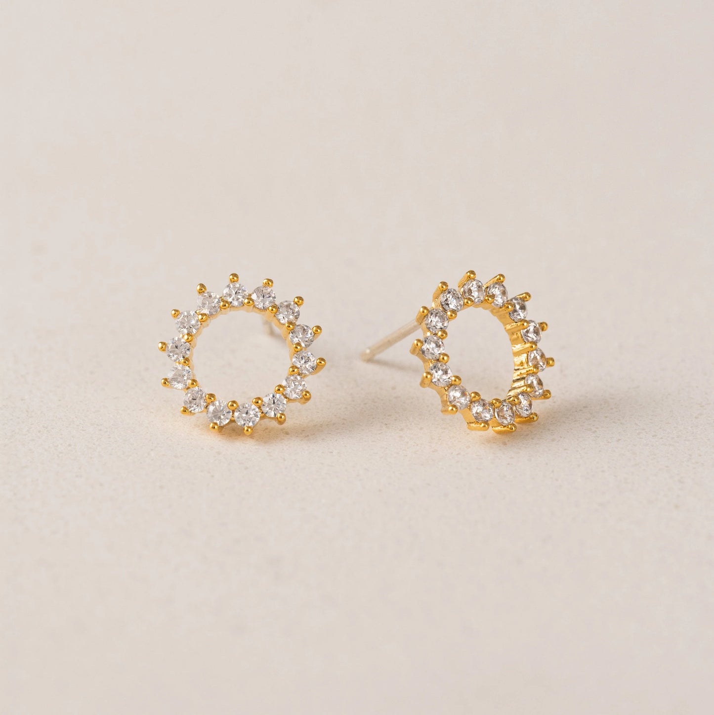 Halo Stud Earrings Gold