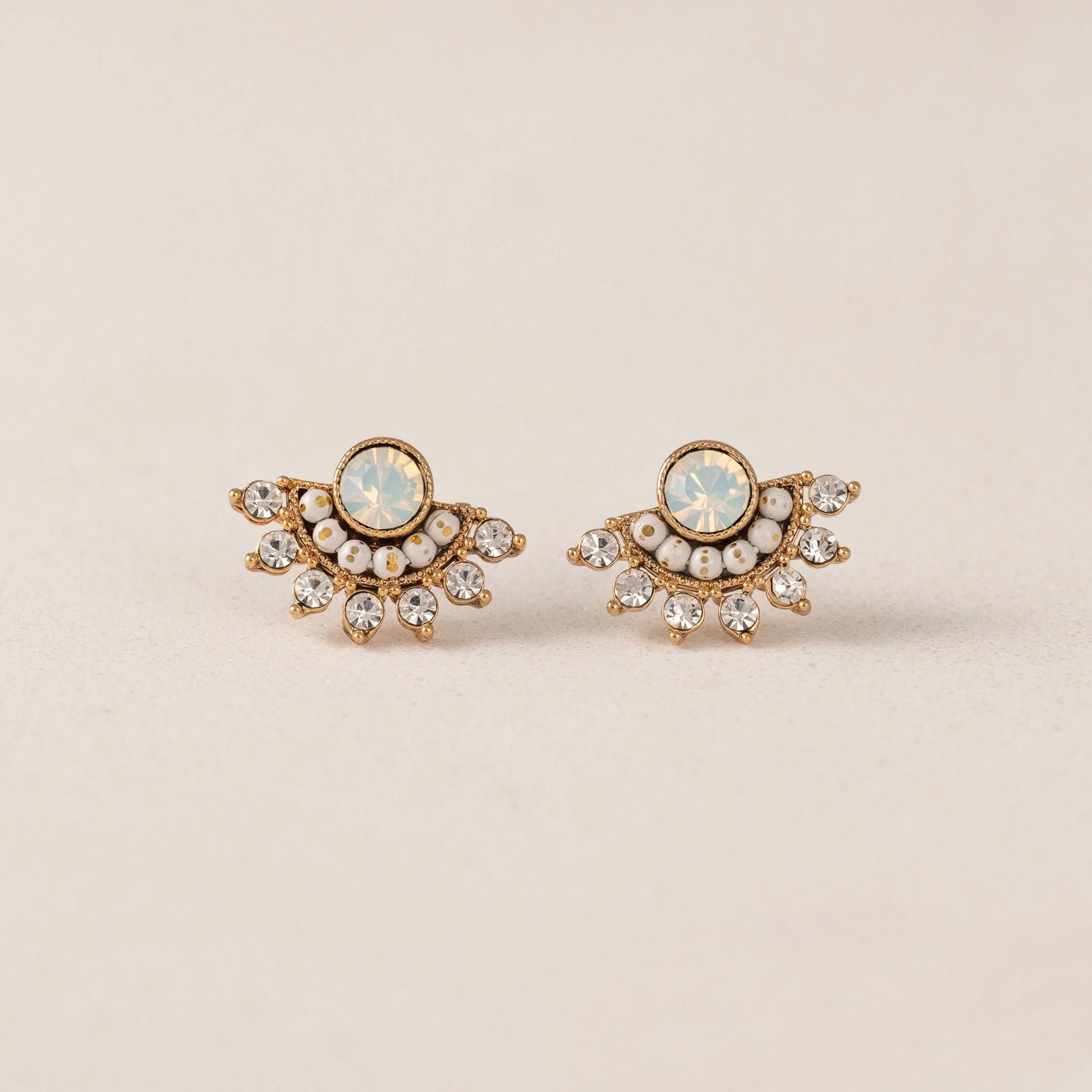 Nico Fan Earrings White Opal