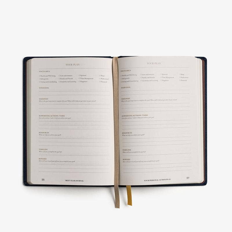 Best Year Journal Blue | Guided 12-month planner goals