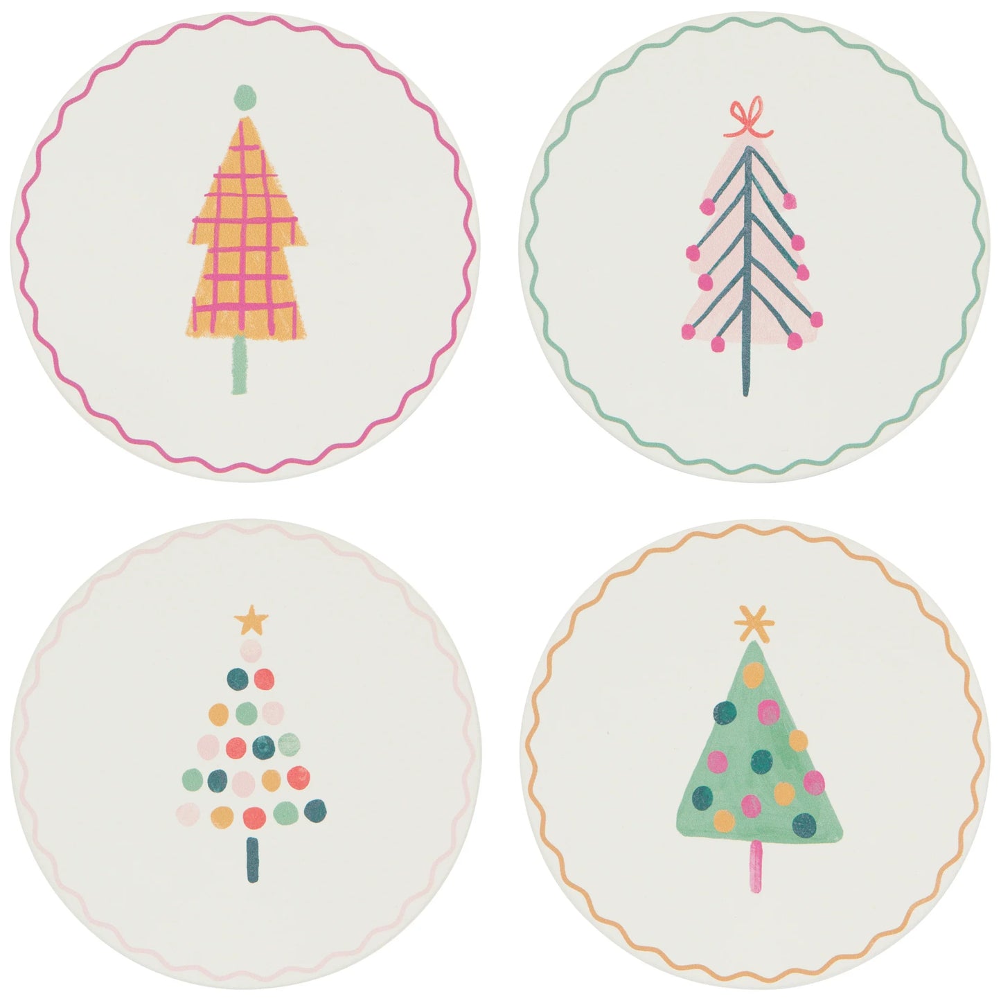 Set/4 Soak Up Coaster Glitzmas