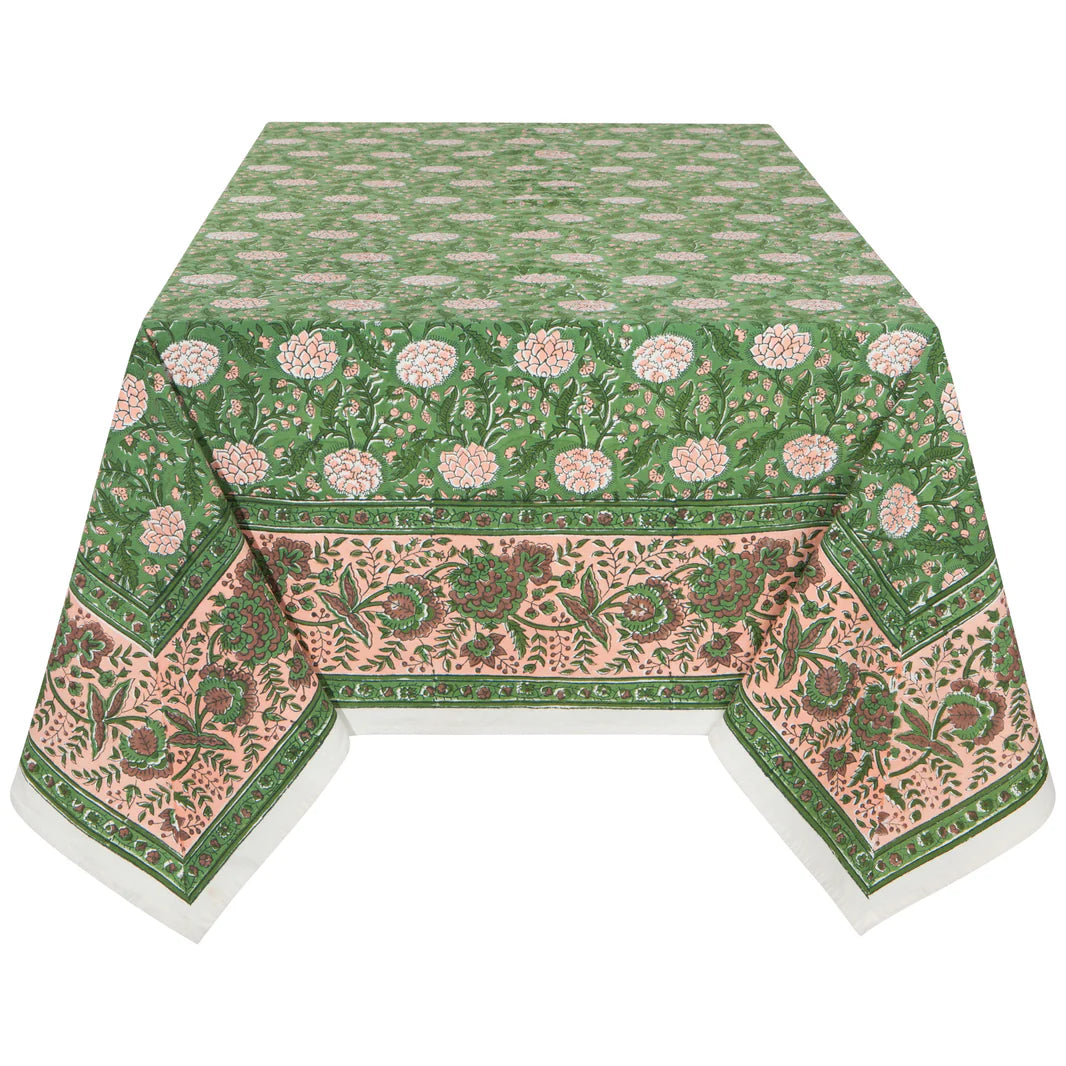 Block Print Tablecloth 60 x 90 Inches