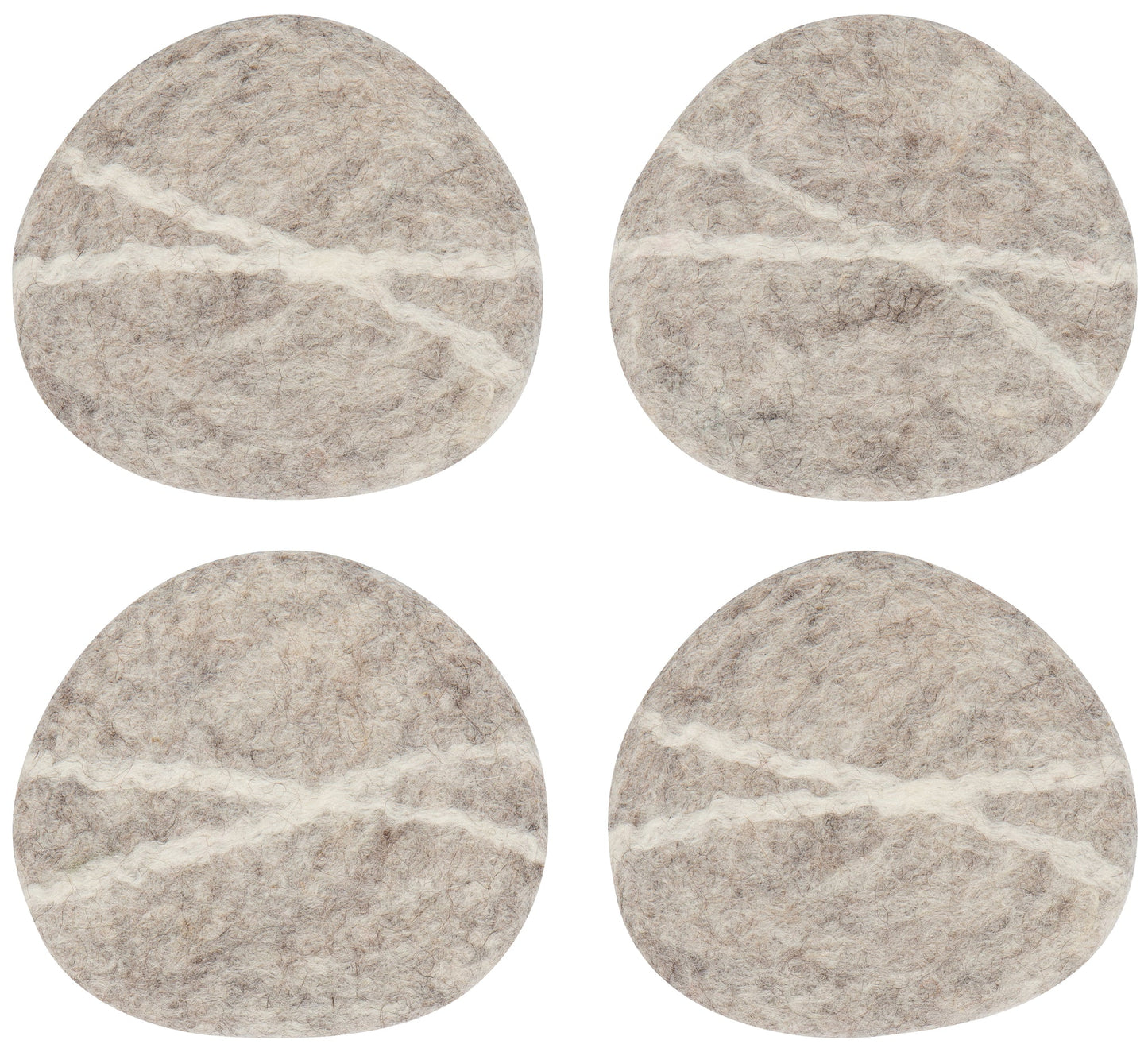 Striato Felt Coaster Set/4- Flint