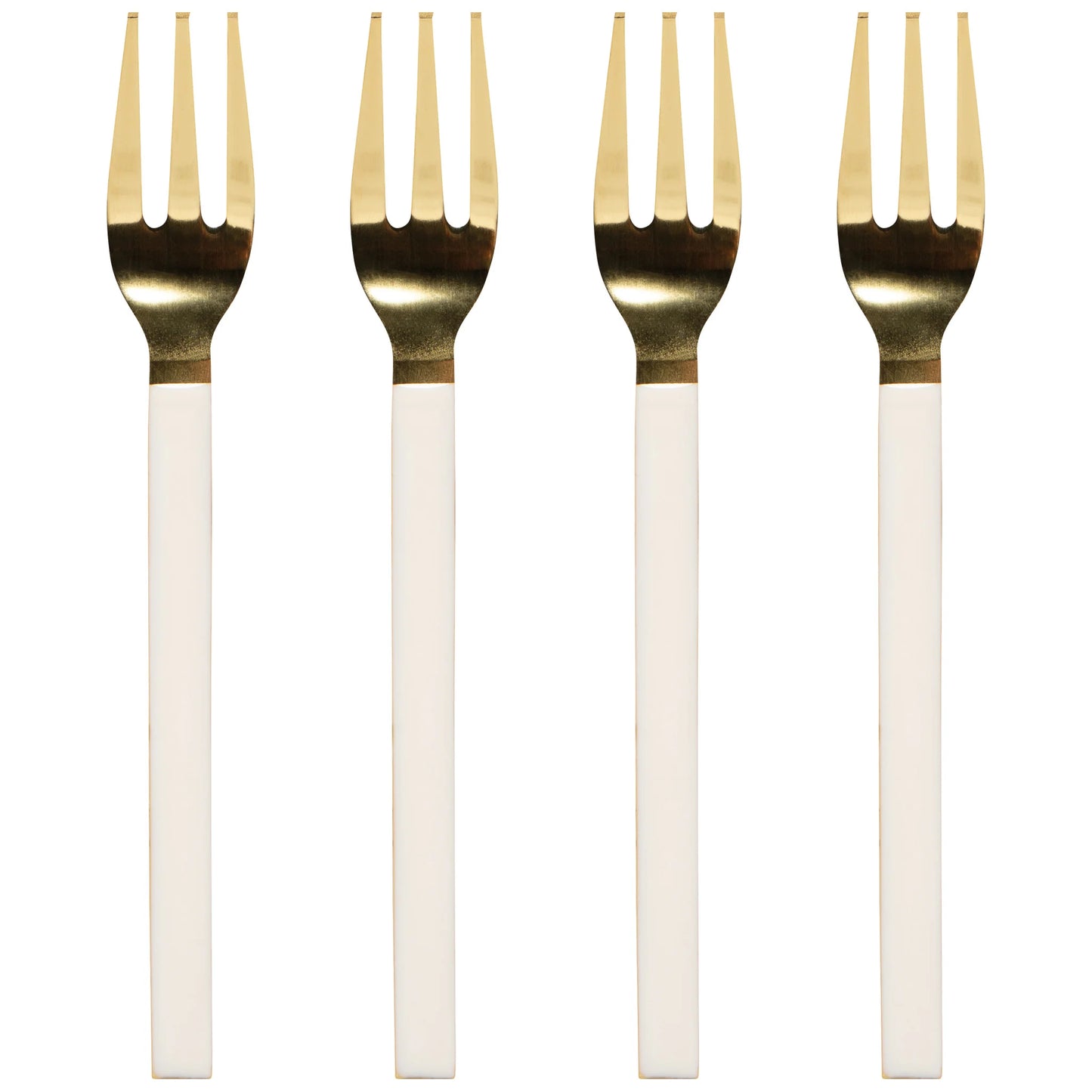 Dessert Forks Set 4 Ivory/Gold