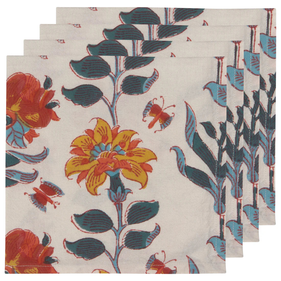 Marigold Block Print Napkin Set/4