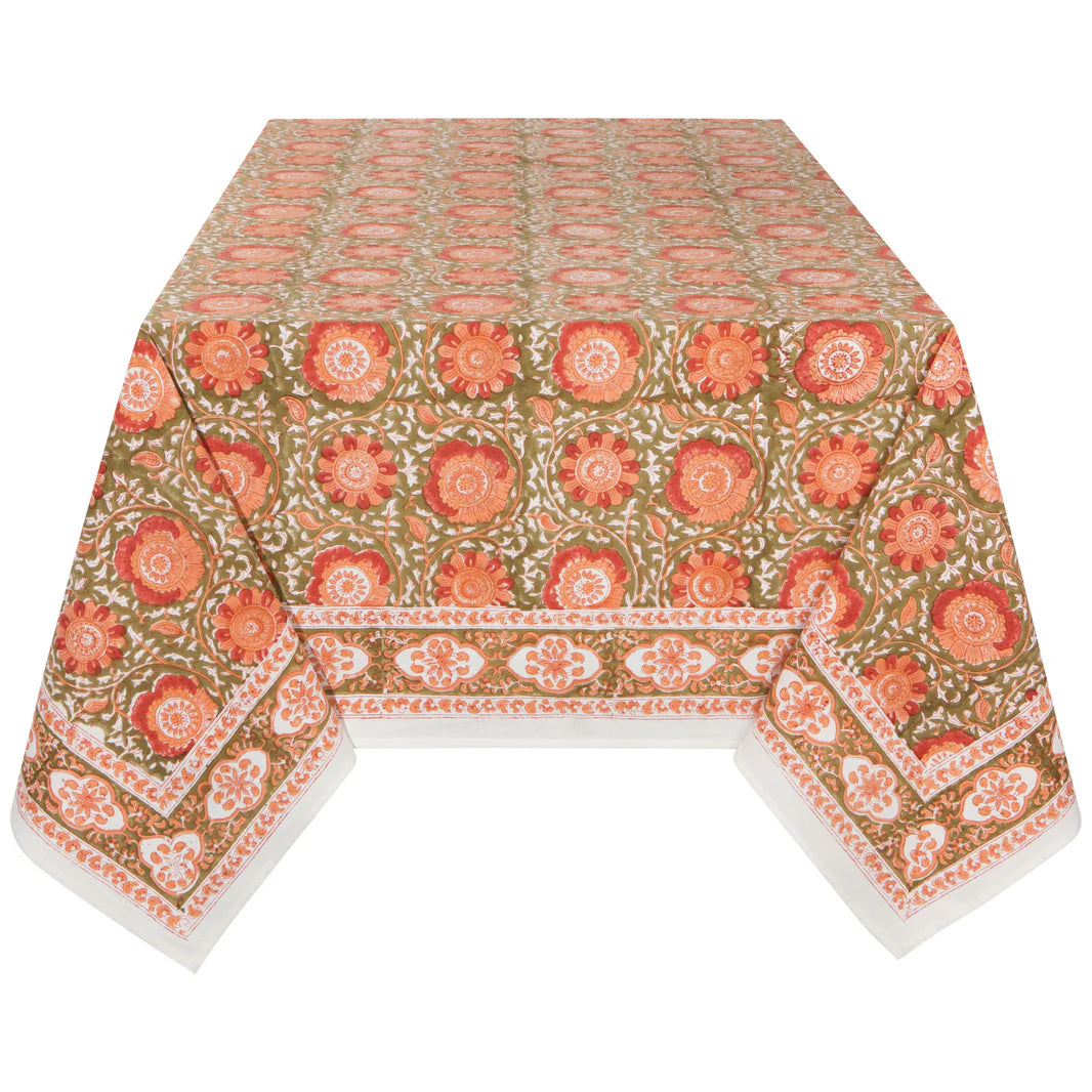 Block Print Tablecloth 60 x 90 Inches