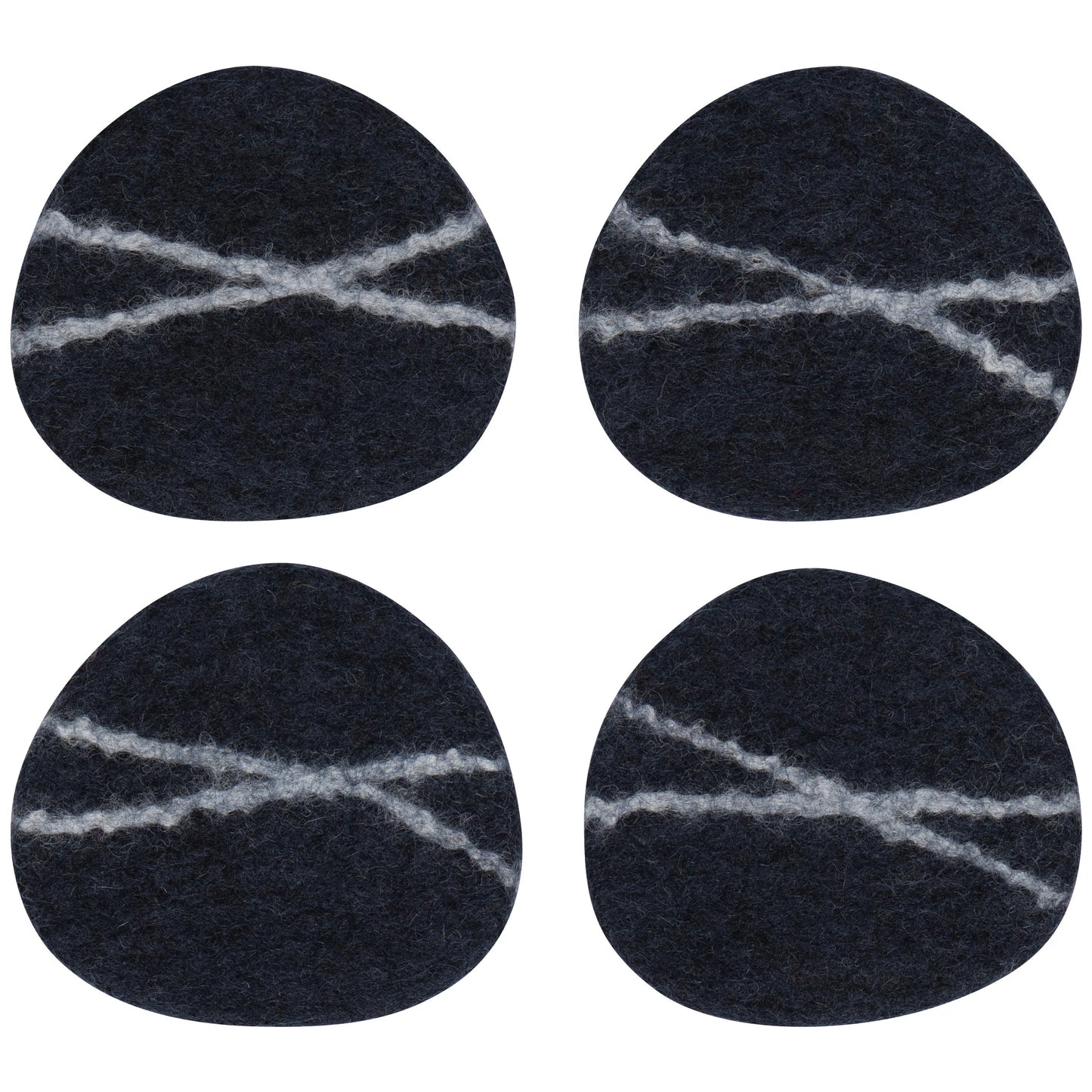 Striato Felt Coaster Set/4- Flint