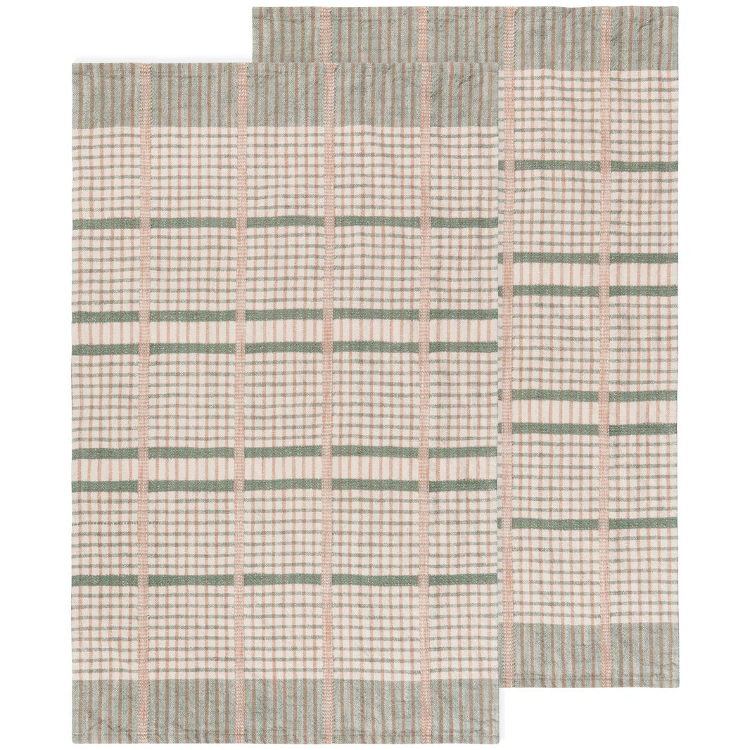 Teatowel set/2 Finley Check Pewter