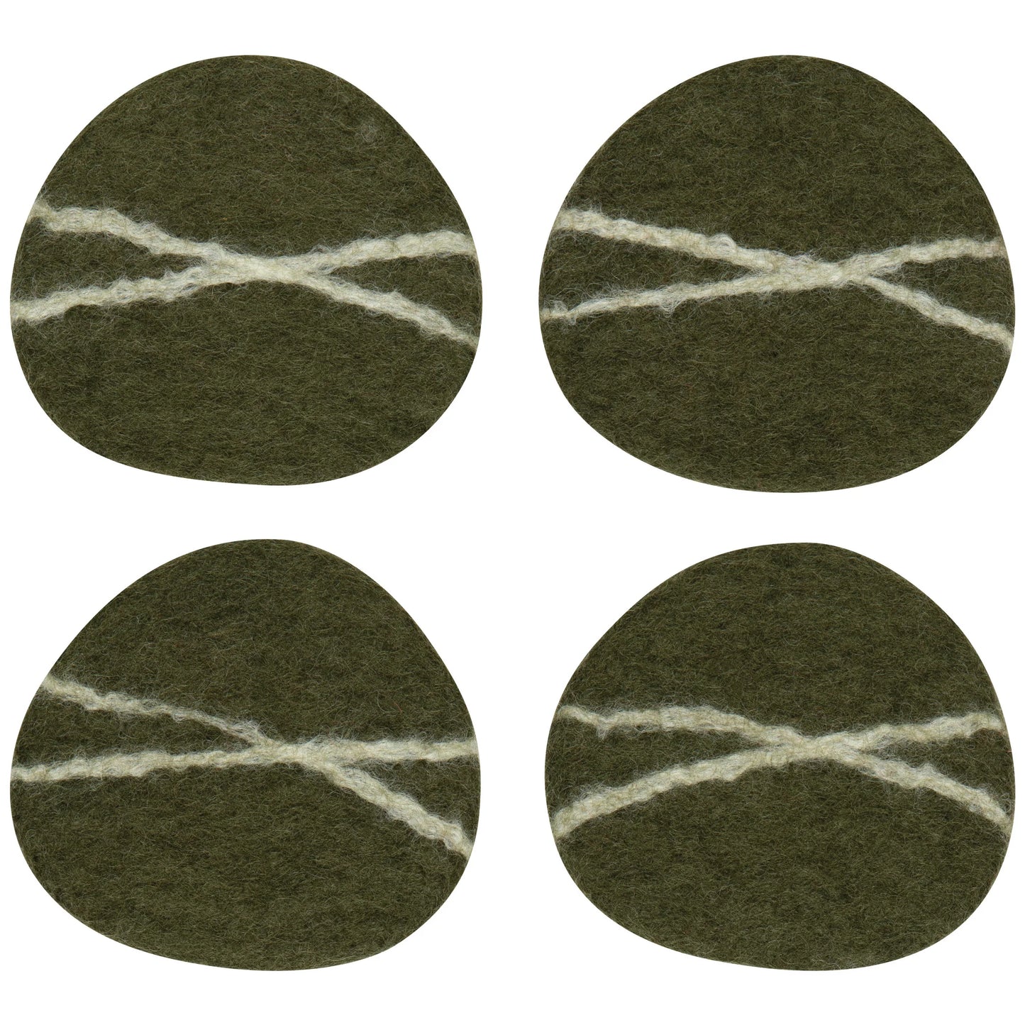 Striato Felt Coaster Set/4- Flint