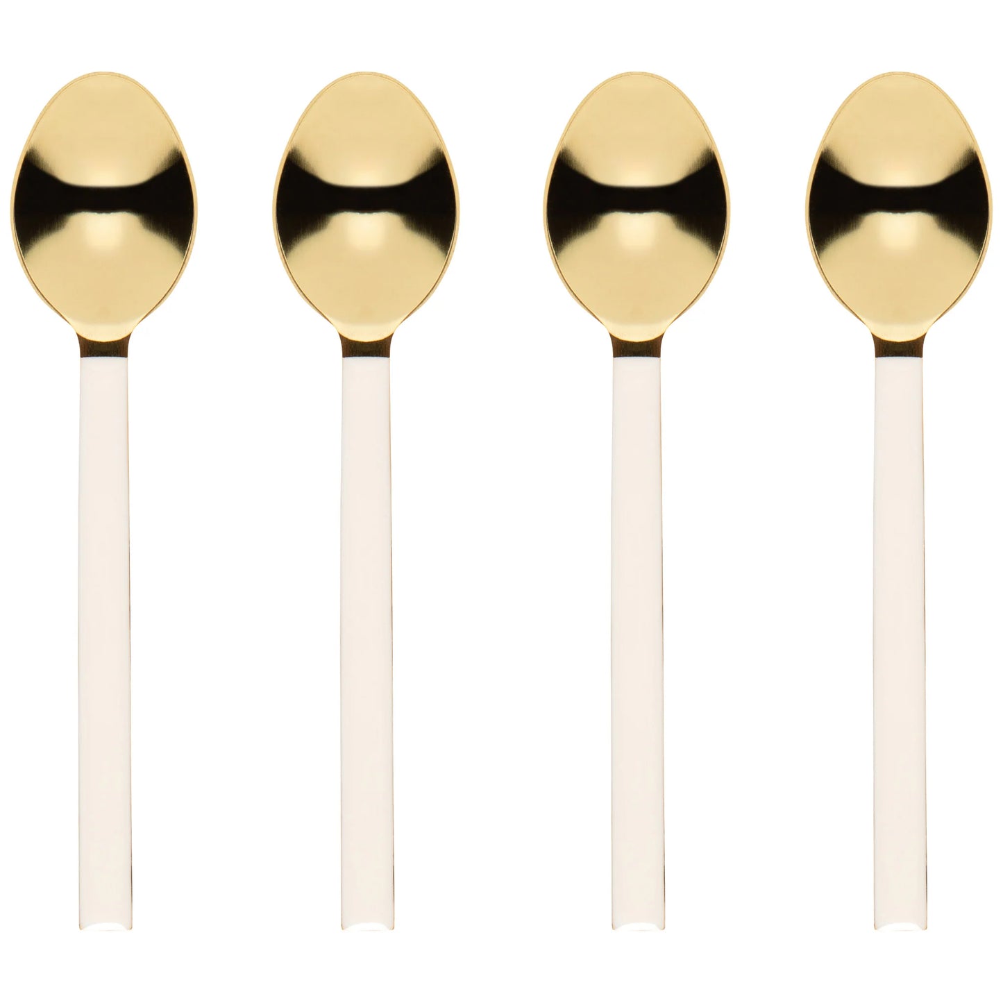 Dessert Spoons Set 4 Ivory/Gold