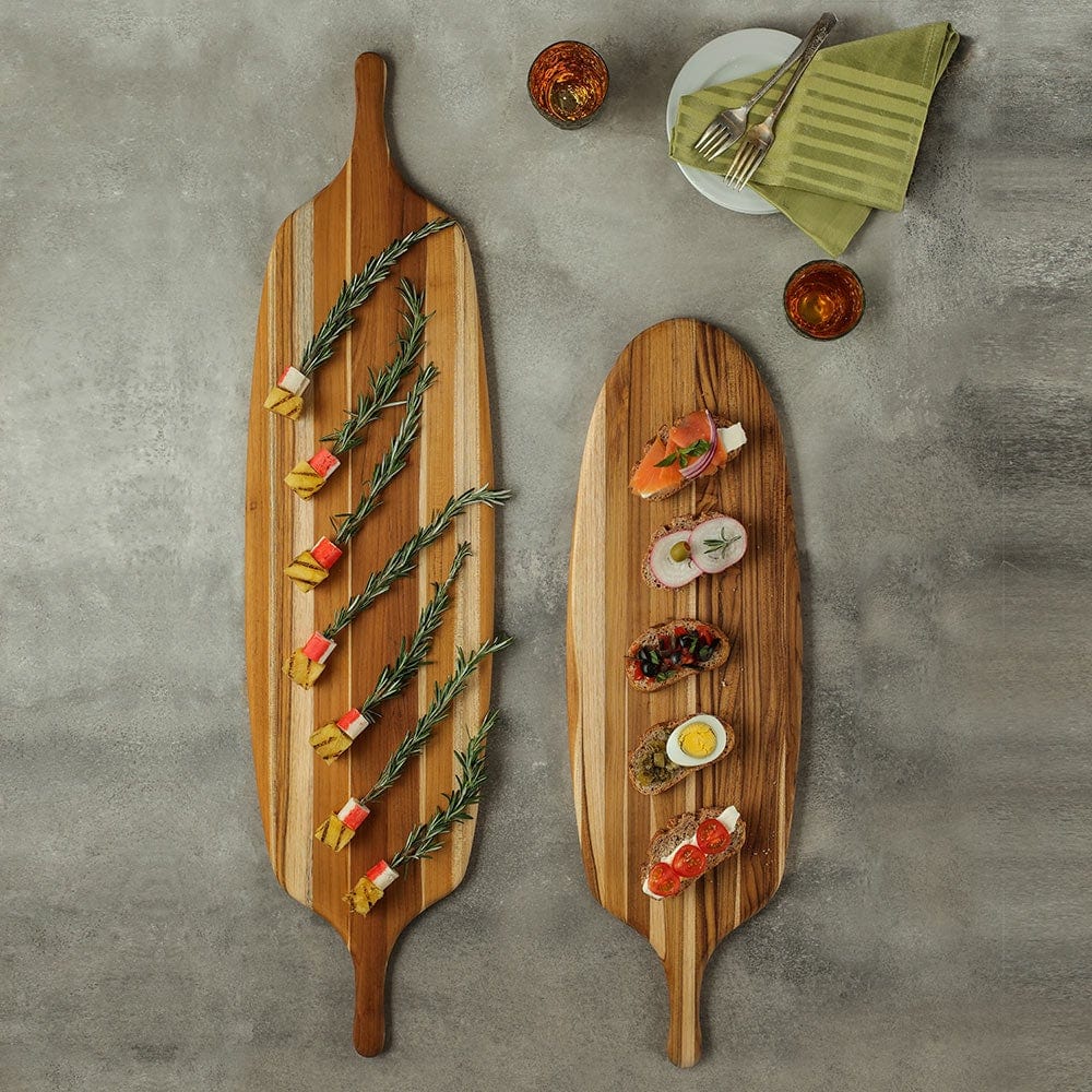 Teakhaus Paddle Appetizer Serving Board with 2 Handles