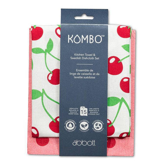 Cherries Kitchen Towel and Swedish cloth