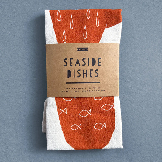 Tea Towel Seaside Dishes