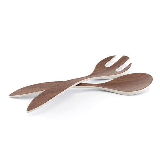 Walnut Salad Server Set