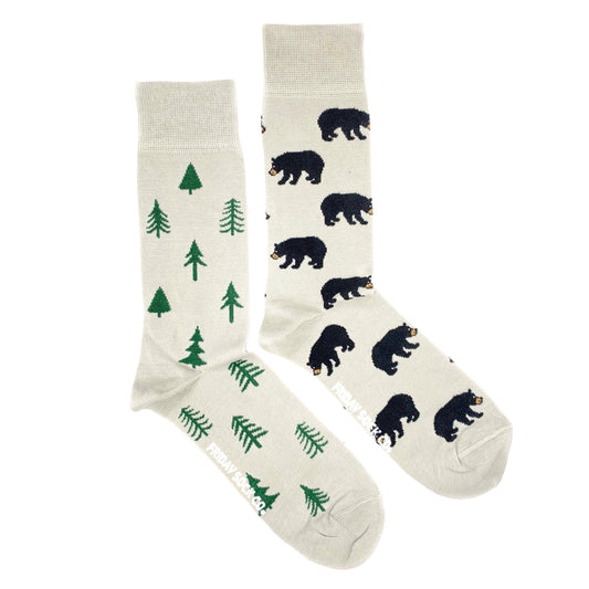 Men’s Socks | Bear and Trees | Nature | Eco Friendly