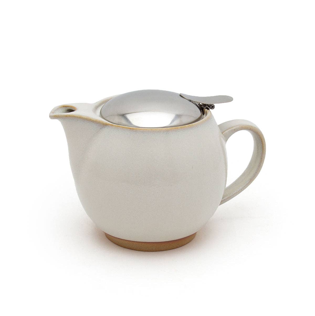 Zero Japan Round Ceramic Teapot 15oz Natural White