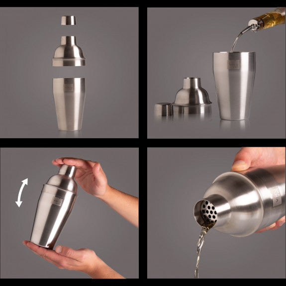 Stainless Steel Cocktail Shaker with Built-in Strainer