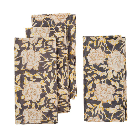 Wildflower Block Print Napkin Set/4