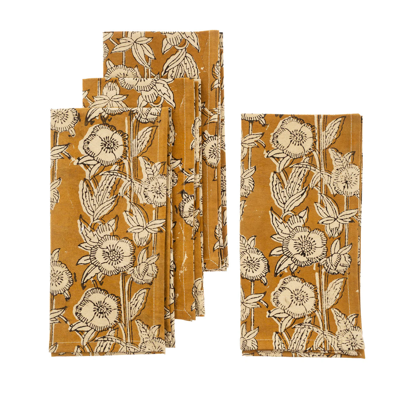 Marigold Block Print Napkin Set/4