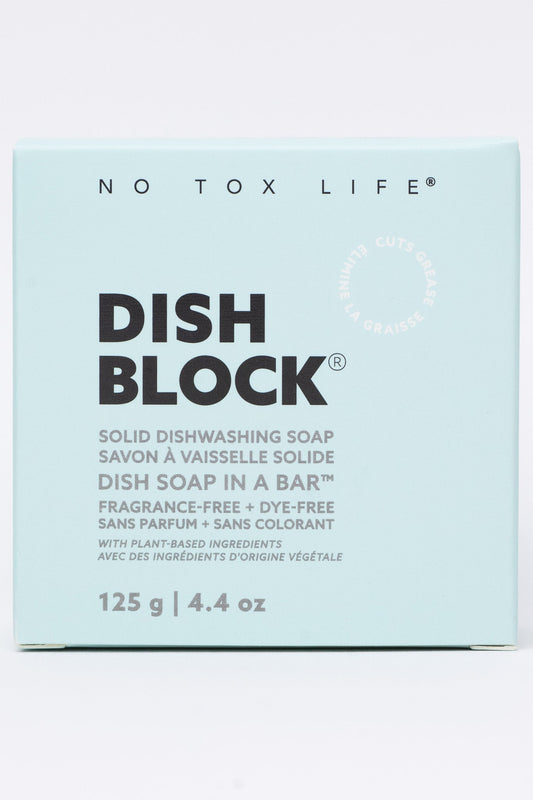 DISH BLOCK® solid dish soap bar - Fragrance Free 125g