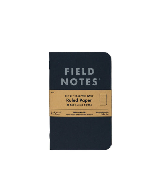 Field Notes set/3  pitch black notebook