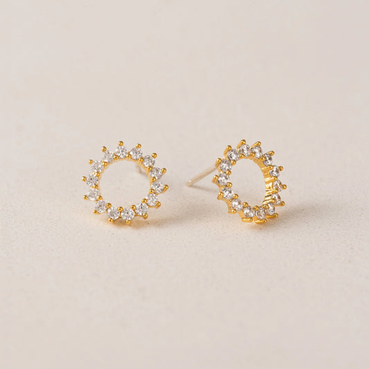 Halo Stud Earrings Gold