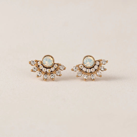 Nico Fan Earrings White Opal