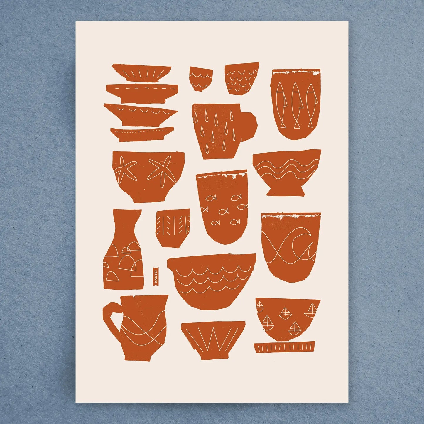 Tea Towel Seaside Dishes