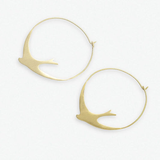 Amelia Circle Bird Hoop Earring