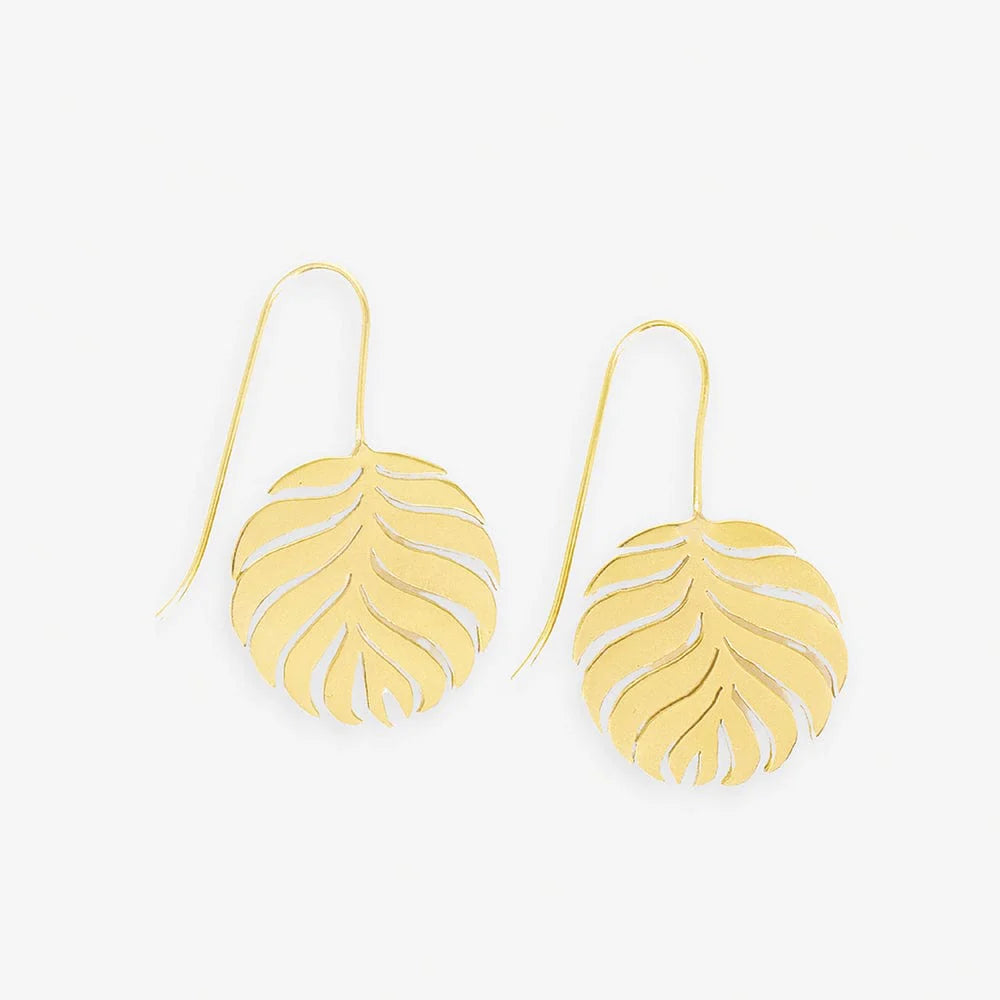 Open leaves dangle earring