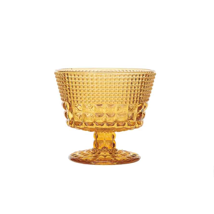 Embossed Stem Coupe Glass Amber