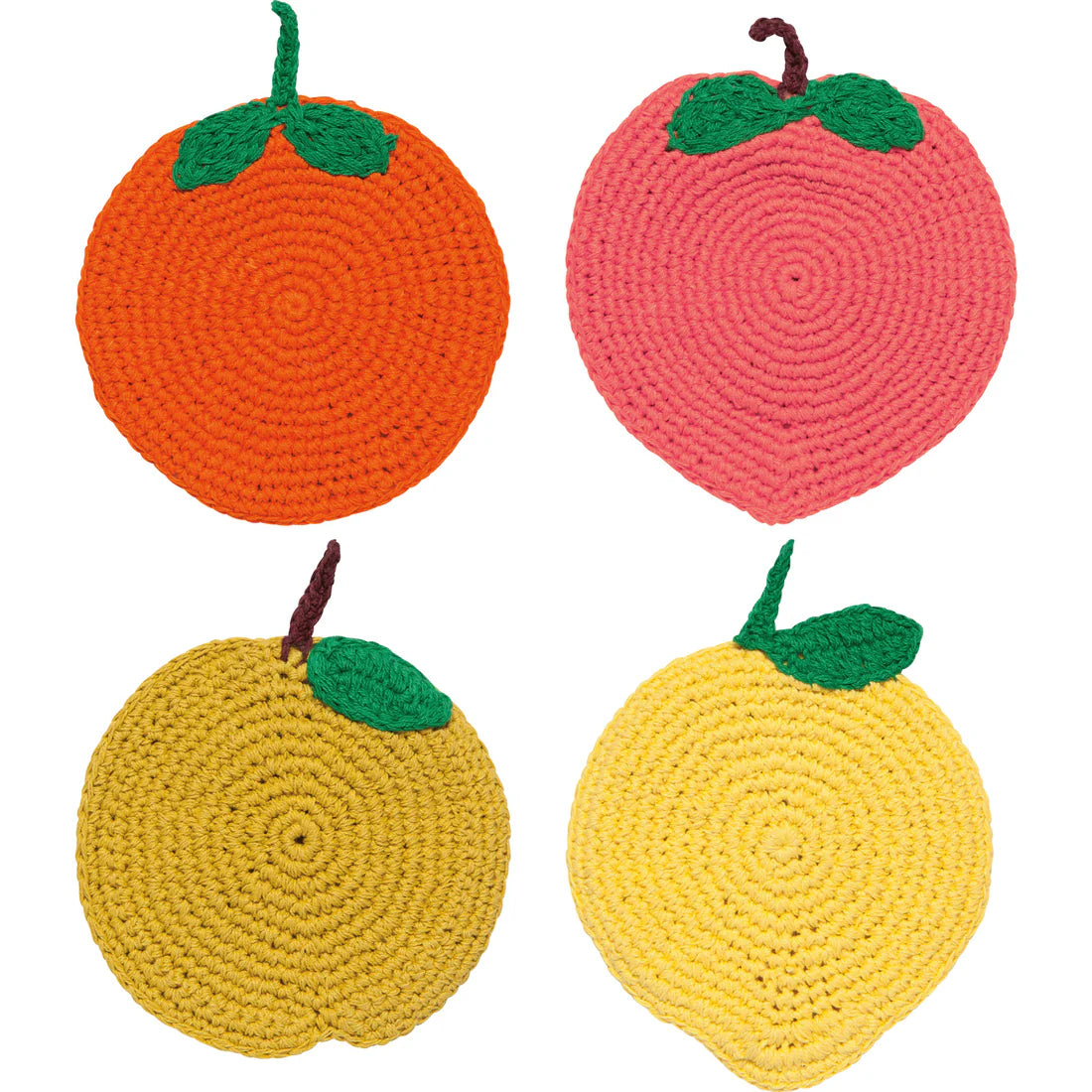 Fruit Crochet Coasters set 4