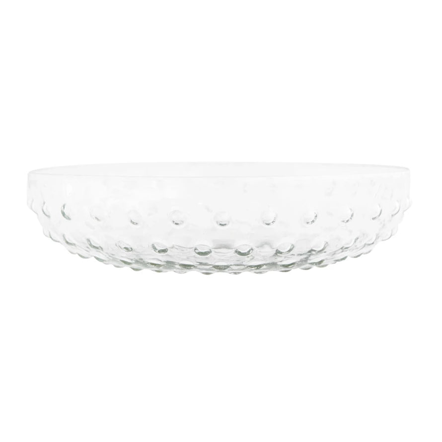 Recycled Glass Hobnail Serving Bowl