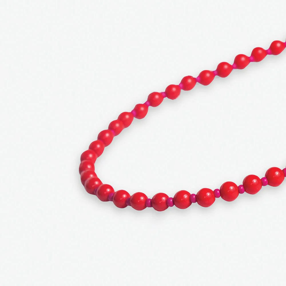 Drew Round Stone seed bead necklace