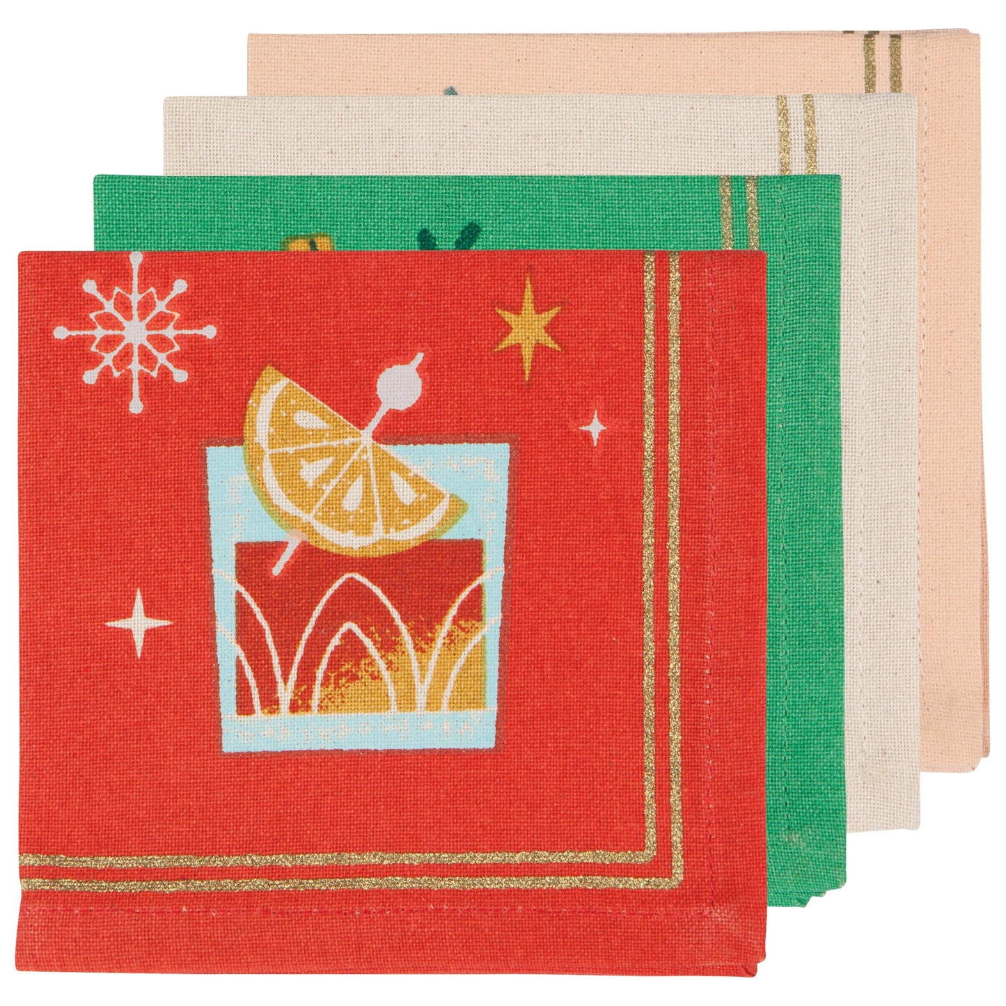 Cocktail Napkin Holiday Print Set/4