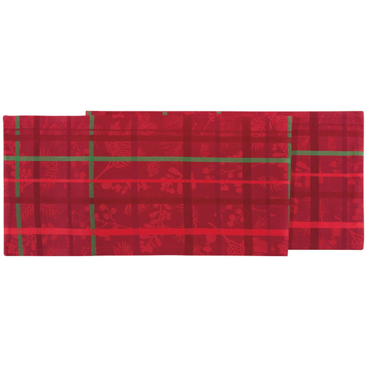 Table Runner Jacquard Winterberry