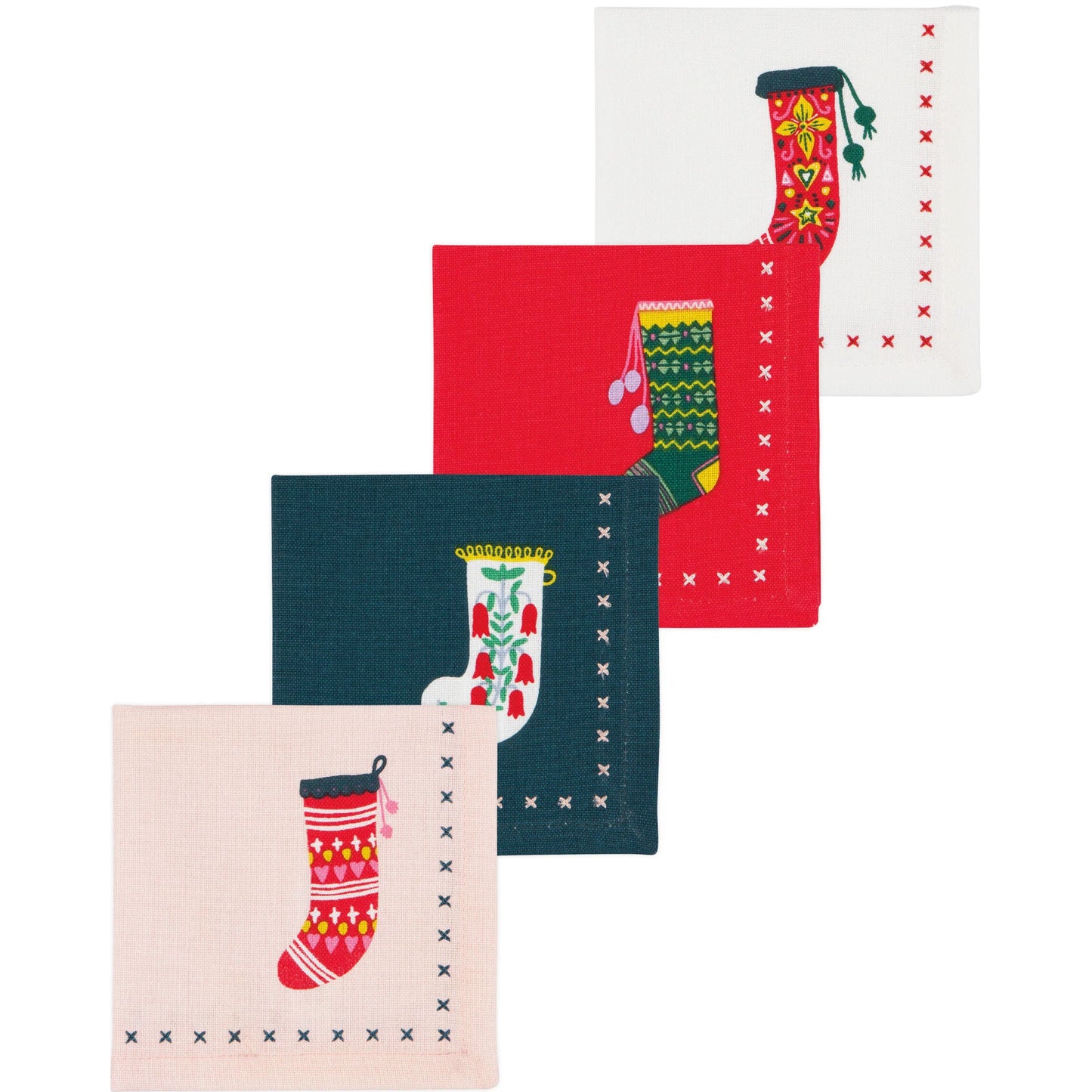 Cocktail Napkin Holiday Print Set/4