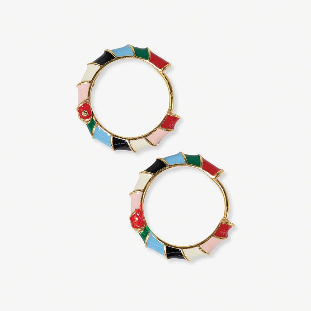Pippa Twisted enamel hoop earrings