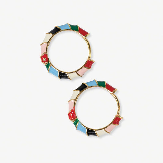 Pippa Twisted enamel hoop earrings