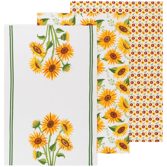 Sunflower Splendor Bakers Floursack Dishtowel Set/3