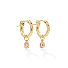 Birthstone Hoop Earrings