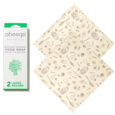 Abeego Eco Kitchen Large Square 2CT Beeswax Wraps