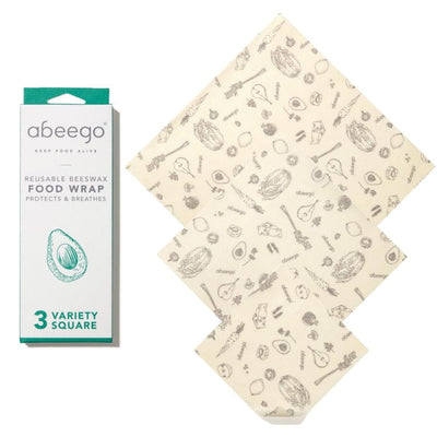 Abeego Eco Kitchen Small Square 5CT Beeswax Wraps