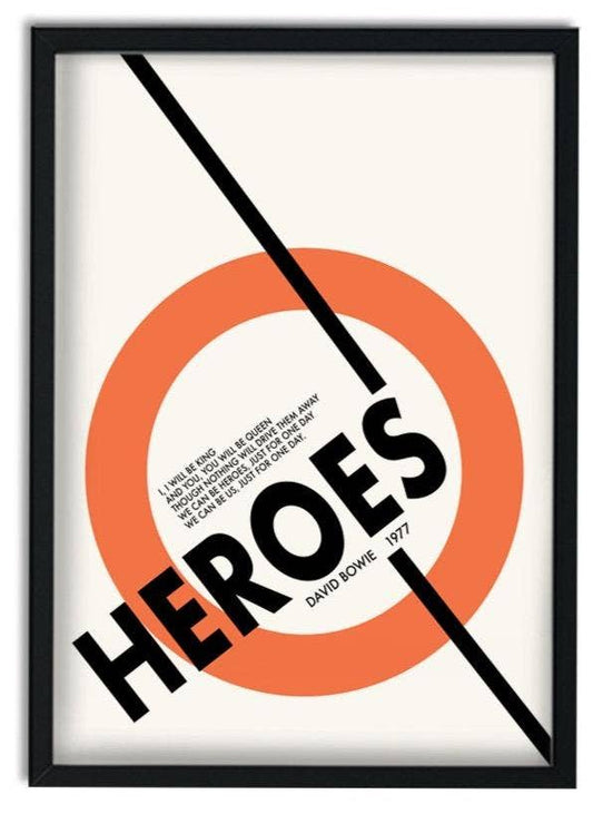 Heroes David Bowie Inspired Retro Giclée Art Print