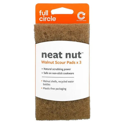 Full Circle Eco Kitchen Neat Nut Walnut Scouring Pad x3